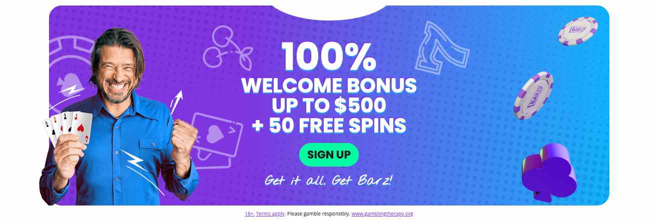 Welcome Bonus at the BARZ Online Casino