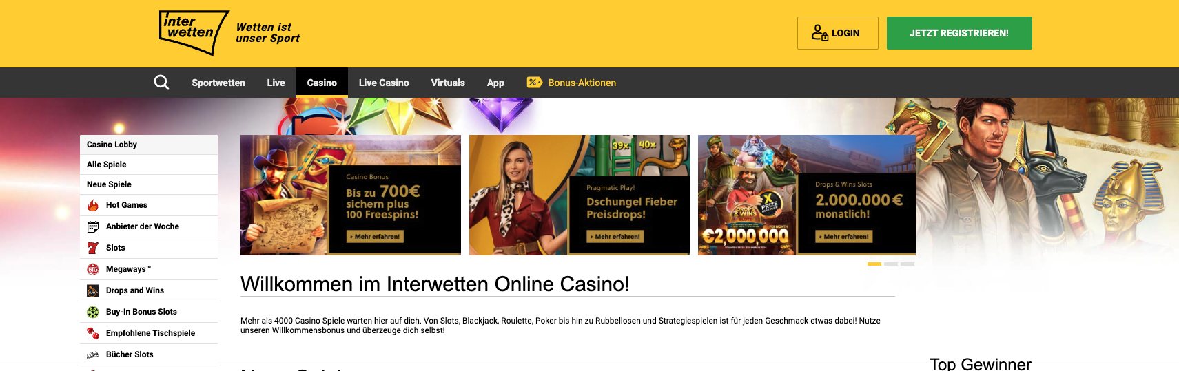 interwetten homepage screenshot