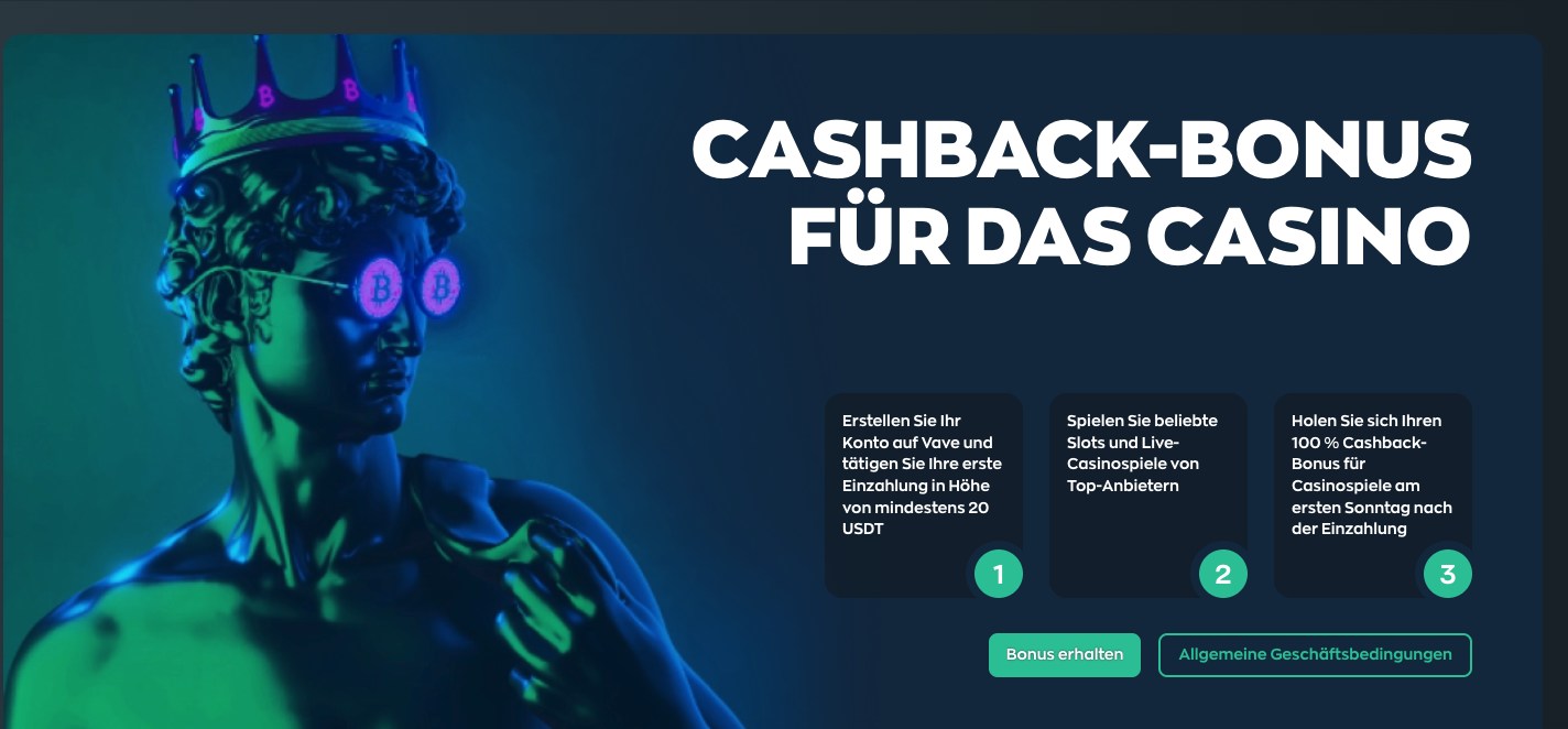 Vave Casino Cashback Bonus 