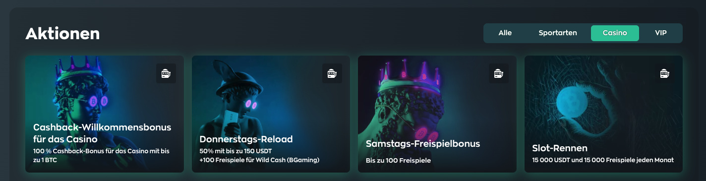 Weitere Bonusangebote bei Vave.com