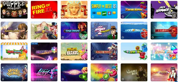 Mr Sloty Casino Spieleauswahl