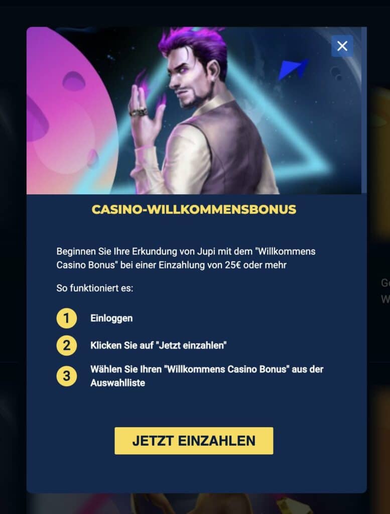 Jupi Casino Willkommensbonus 