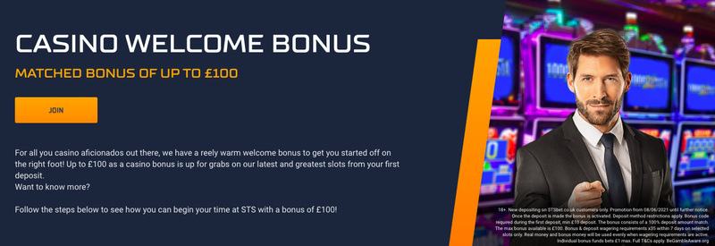 sts casino welcome offer 100 bonus