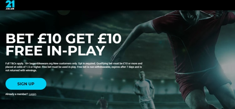 21 co uk sports welcome bonus offer for new customers